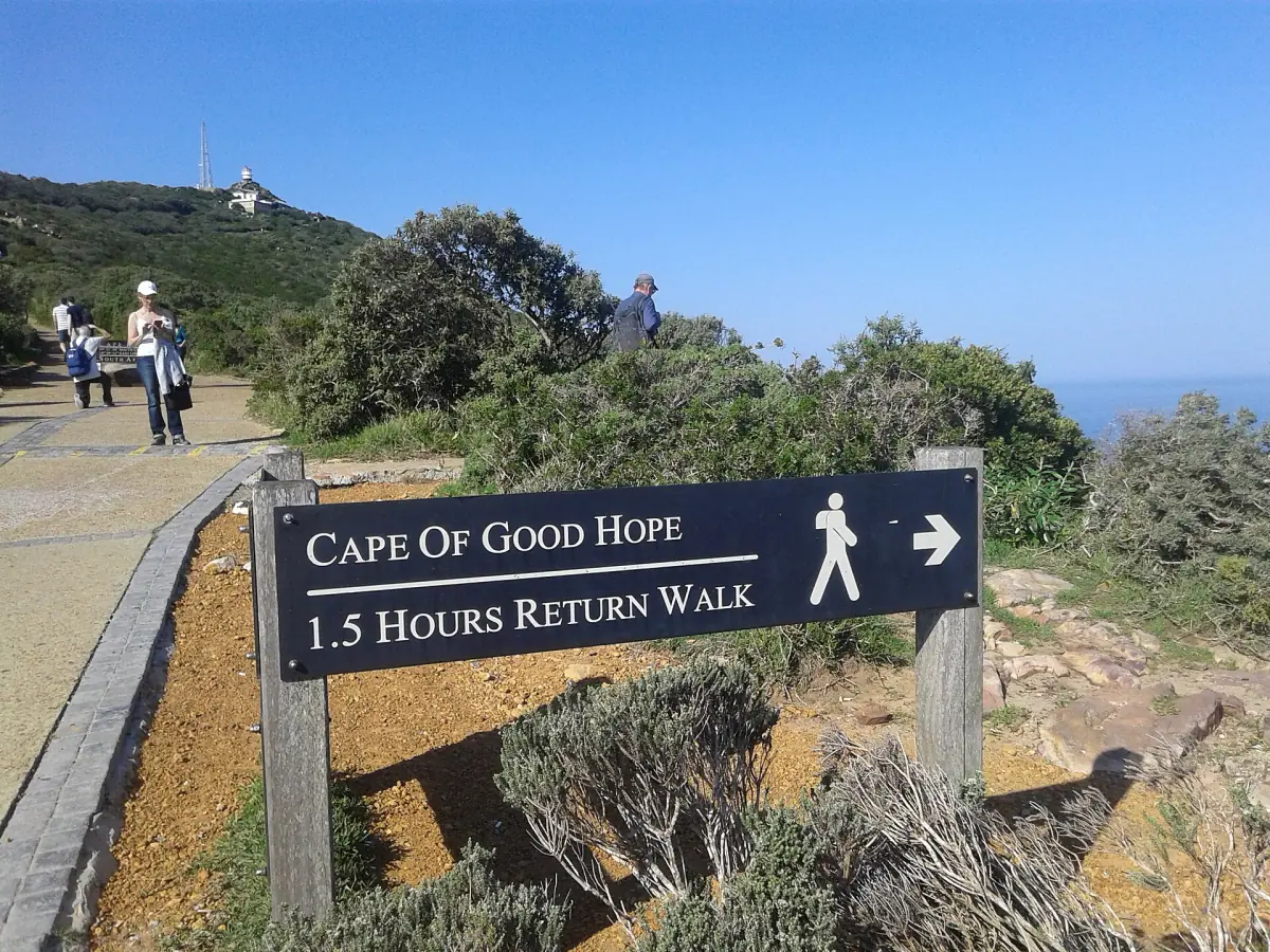 Signpost for the walk to the Cape of Good Hope