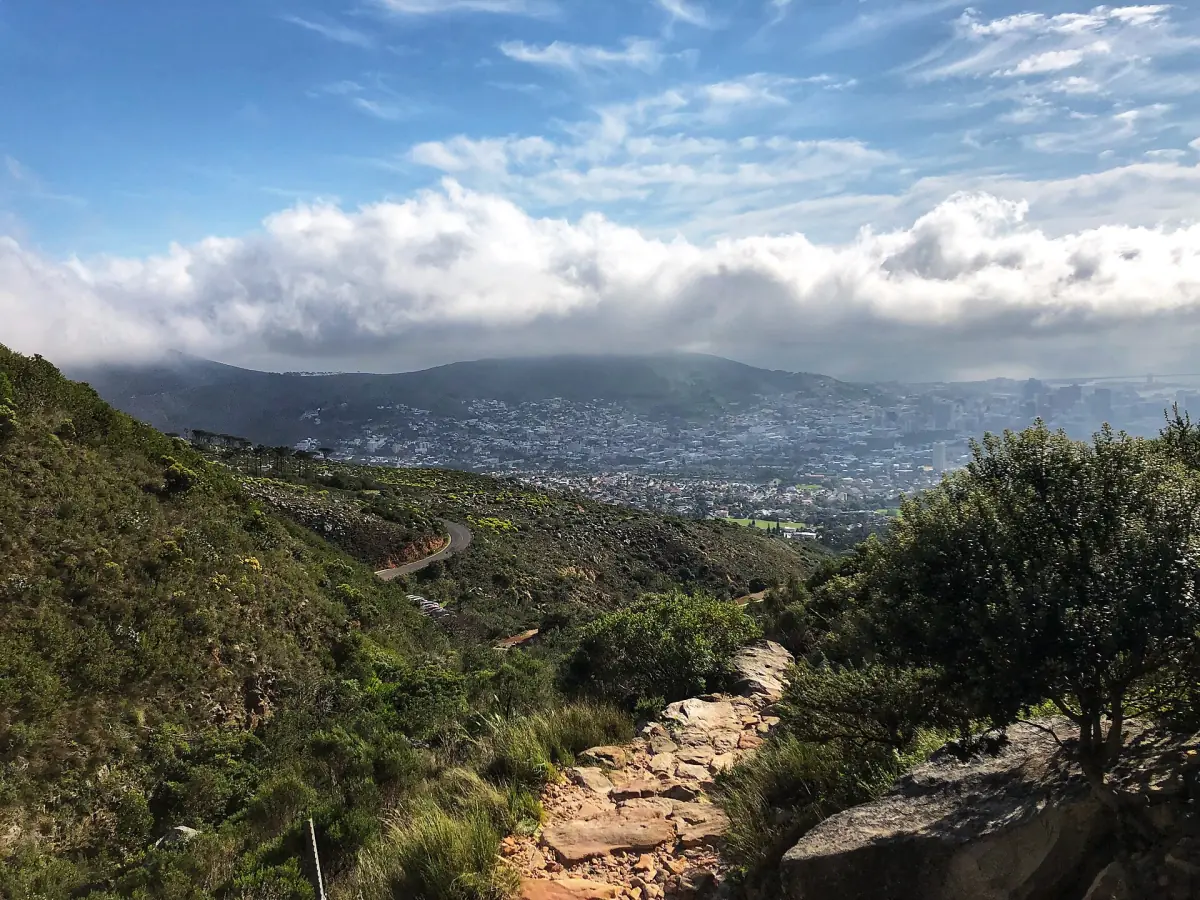 The rocky path of the Platteklip Gorge trail