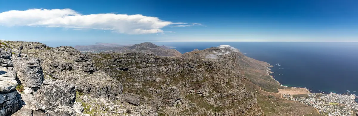 The flat summit of Table Mountain above the Atlantic